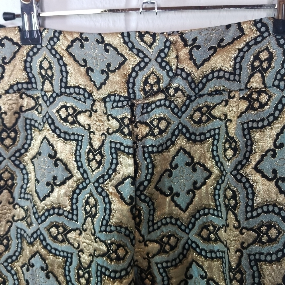 Vtg 70s metallic lurex mosaic trousers pants - Picture 9 of 11
